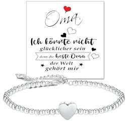 Geschenk für Oma Armband Weihnachtsgeschenke - Oma Silber 925 Armband Kugelarmband Geburtstagsgeschenke von Gkmamrg