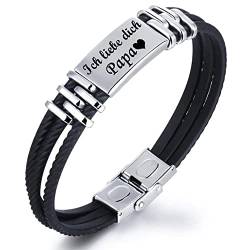 Vatertagsgeschenk Papa Armband Silikonarmband - Gravur “ Ich liebe dich Papa ” Silikon Armband Geschenke für Papa Vater DAD von Gkmamrg