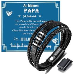 Vatertagsgeschenk Papa Geschenk Vater - Geschenke für Papa - Gravur “Ich liebe dich” Leder Armband Geschenk für Papa Vater von Gkmamrg