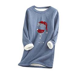 Gkojhj Damen Plüsch Warmer Pullover Rundhals Einfarbig Sweatshirt Teddy-Fleece Sweatshirt Schlafanzug Homewear Tunika Oberteile mit Tiermotiven Sweatshirt Unterhemd Bequem Winterschlafanzug Kostüm von Gkojhj