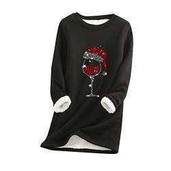 Gkojhj Damen Plüsch Warmer Pullover Rundhals Einfarbig Sweatshirt Teddy-Fleece Sweatshirt Schlafanzug Homewear Tunika Oberteile mit Tiermotiven Sweatshirt Unterhemd Bequem Winterschlafanzug Kostüm von Gkojhj