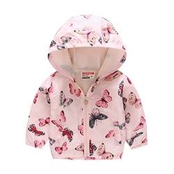 Gkojhj Jacken Für Unisex Kinder Leichte Cartoon Aufdruck Softshelljacke mit Reissverschluss Funktionsjacke Übergangsjacke Softshell Jacke Baby Mädchen Sweatjacke mit Kapuze Gr. 90-130 von Gkojhj