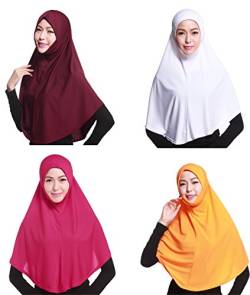 GladThink 4 X Full Cover Frauen Muslim Hijab Caps Islamische Schals Set No.1 von GladThink