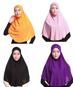 GladThink 4 X Full Cover Frauen Muslim Hijab Caps Islamische Schals Set No.10 von GladThink