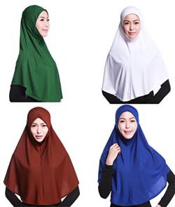 GladThink 4 X Full Cover Frauen Muslim Hijab Caps Islamische Schals Set No.12 von GladThink