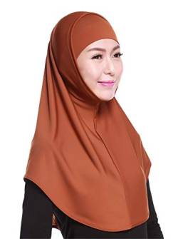 GladThink Damen 2 Stück Muslim Hijab-Schal mit mehr Farben Braun von GladThink