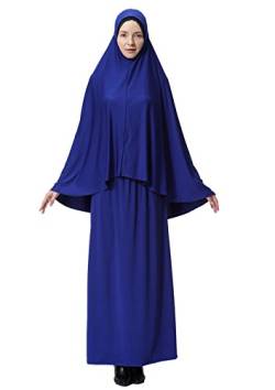 GladThink Damen Muslim Lange Stil Hijab Mit Rock Blau XL von GladThink