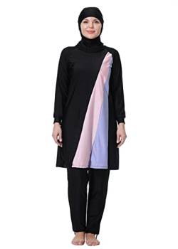 GladThink Frauen Muslime Traditional Burkini Modest überdimensional Badeanzug Schwarz 6XL von GladThink
