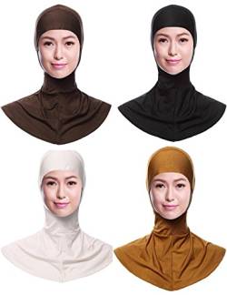 GladThink Muslimische Frauen Full Cover Hijab Caps Islamische Schal 4 Stück Set No.12 von GladThink