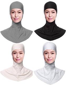 GladThink Muslimische Frauen Full Cover Hijab Caps Islamische Schal 4 Stück Set No.2 von GladThink
