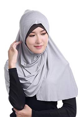 GladThink Womens Muslim Ice Silk Große Größe Hijab LightGrau von GladThink