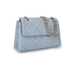 Gladdon Umhängetasche Damen Elegant Handy Tasche Gesteppte Handtasche Crossbody Taschen Vegan Leder Schultertasche mit Kartenschlitz Verstellbar Abnehmbar Schultergurt,Blau von Gladdon