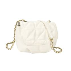 Gladdon kleine Umhängetasche Veganem Leder Handtasche mit Schloss Crossbody Tasche Plissee-Design Handytasche Taschen für Damen Teenager(Weiß) von Gladdon