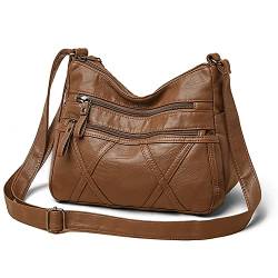 Umhängetasche Damen Kleine,Frauen Leichte Umhängetasche Multi Pocket Casual Wasserdichte Geldbörse Vintage Messenger Tasche von Gladdon