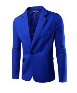 Herren Sakko Blazer Slim Fit Business Lässig EIN Knopf Jacke Blazer Sakko Blau L von Gladiolus