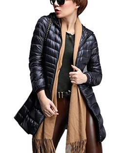 GladiolusA Damen wasserdichte Lange Winterjacke Wintermantel Winter Warm Jacke Mantel Mit Kapuze Schwarz 7XL von GladiolusA