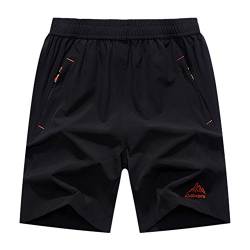 GladiolusA Herren Schnell Trocknend Trainingsshorts Fitnesshose Jogging Running Gym Freizeit Shorts Sporthose Kurze Strandshorts Große Größen Black 8XL von GladiolusA