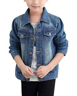 GladiolusA Kinder Jungen Jeansjacke Denim Mantel Freizeitjacken Denim Blau 150CM von GladiolusA