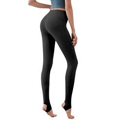 GladiolusA Sporthose Damen Hohe Taille Sport Leggings Elastische Tummy Control Yogahose Jogginghosen Schwarz M von GladiolusA