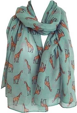 GlamLondon Moderner Schal mit Giraffen-Print, duck egg, 42 von GlamLondon