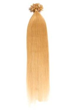 25 x 1,0g glatte indische Remy 100% Echthaar-Strähnen/U-tip/Extensions/Haarverlängerung mit Keratinbondings 45 cm #22 Hellblond - light blonde von GlamXtensions