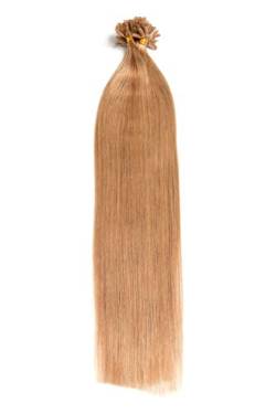 Dunkelblonde Keratin Bonding Extensions 100% Remy Echthaar Human Hair - 150x 1g 45cm Glatte Strähnen - Lange Haare mit Keratin Bondings U-Tip Haarverlängerung Haarverdichtung-Farbe:#18 Dunkelblond von GlamXtensions