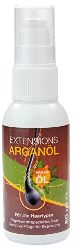 GlamXtensions Arganöl Spitzenfluid für Haare und Echthaar Extensions - Veganes Argan Öl Haaröl (50 ml) Haarpflege für trockenes, kaputtes Haar und langanhaltende Haarverlängerungen von GlamXtensions