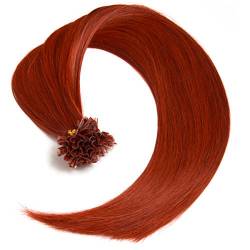 Kupfer Bonding Extensions aus 100% Remy Echthaar - 150 x 0,5g 45cm Glatte Strähnen - Lange Haare mit Keratin Bondings U-Tip als Haarverlängerung und Haarverdichtung in der Farbe kupfer von GlamXtensions