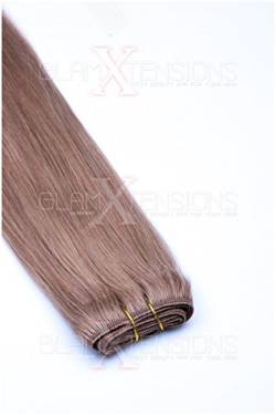 Weft Extensions Echthaar Tresse GlamXtensions glatt 100% Remy indisches Echthaar Human Hair - 70cm in der Farbe #18 Dunkelblond - Haarverlängerung Haarverdichtung zum Einnähen von GlamXtensions