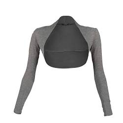 Glamexx24 Damen Bolero Schulterjäckchen Lange Aermel Bolero, Dunkel Grau, M von Glamexx24