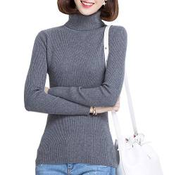 Glamexx24 Damen Einfarbig Langarm Rollkragenpullover Casual Strickpullover Sweatshirt Warme Feinstrick Pullover von Glamexx24