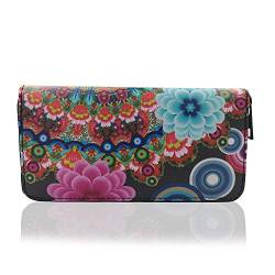 Glamexx24 Damen Geldbörse Portemonnaie Vintage Design mit Blumen Muster oder Unifarbe Brieftasche Geldbeutel von Glamexx24