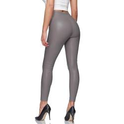 Glamexx24 Damen Kunstleder High Waist Leggings Skinny Hose Leder-Optik Treggings von Glamexx24