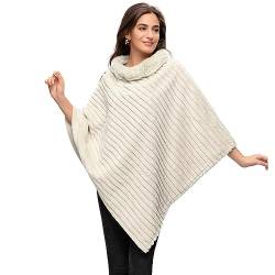 Glamexx24 Damen Poncho Eleganter Cape Winterfell-Poncho mit Rundhalsausschnitt, dicker Umhang aus warmem Strickfell von Glamexx24