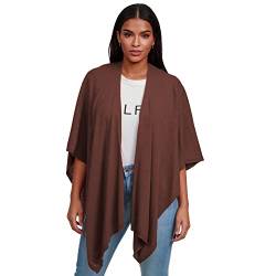 Glamexx24 Damen Poncho Schal Cashmere Feeling Strick Cape Cardigan XXL Umhängetuch Made in Italy von Glamexx24