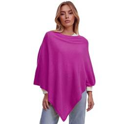 Glamexx24 Damen Strick Poncho Unifarbe Cape Feinstrick XXL Pullover - Eleganz, Stil und Komfort in einem von Glamexx24