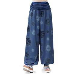 Glamexx24 Damen XXL Leichte Pumphose Haremshose Freizeithose Sommerhose Hose mit vielen Muster 13090, Marineblau, M/L von Glamexx24