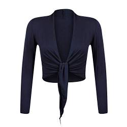 Glamexx24 Damen elegante Bolero Jäckchen Langarm Achselzucken Strickjacke BL0001, DunkelBlau, Gr.- S/M von Glamexx24