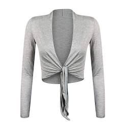 Glamexx24 Damen elegante Bolero Jäckchen Langarm Achselzucken Strickjacke BL0001, Grau, Gr.- S/M von Glamexx24