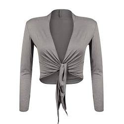 Glamexx24 Damen elegante Bolero Jäckchen Langarm Achselzucken Strickjacke BL0001, Kohl, Gr.- S/M von Glamexx24