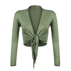 Glamexx24 Damen elegante Bolero Jäckchen Langarm Achselzucken Strickjacke BL0001, MilitaerGruen, Gr.- S/M von Glamexx24