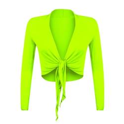 Glamexx24 Damen elegante Bolero Jäckchen Langarm Achselzucken Strickjacke BL0001, Neon Grün, Gr.- S/M von Glamexx24