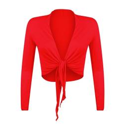 Glamexx24 Damen elegante Bolero Jäckchen Langarm Achselzucken Strickjacke BL0001, Rot, Gr.- S/M von Glamexx24