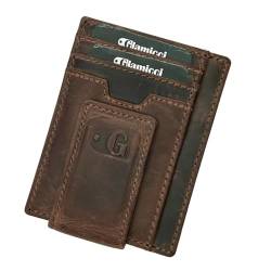 Glamicci Magnetische Geldklammer Geldbörse für Herren | Schlanke Brieftasche für Männer & RFID-blockierendes Leder-Kartenetui | Minimalistische Geldbörse für Herren (RCH7BDY), brandy, Free Size, von Glamicci