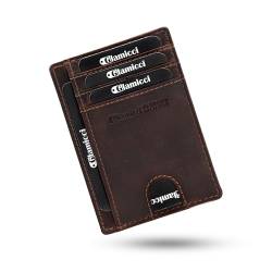 Glamicci Schlanke Geldbörse für Herren, RFID-geschützte, minimalistische Kartenetui, Kreditkartenhalter, schlanke Herren-Geldbörsen und dünne Geldbörse (RCH1BDY), brandy, Free Size, Modern von Glamicci