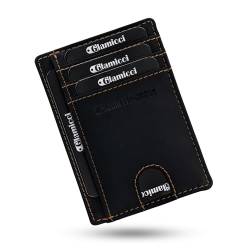 Glamicci Schlanke Geldbörse für Herren, RFID-geschützte, minimalistische Kartenetui, Kreditkartenhalter, schlanke Herren-Geldbörsen und dünne Geldbörse (RCH1HBK), Hunter Black, Free Size, Modern von Glamicci