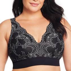 Glamorise Große Größen Plusgröße Bramour Lexington Plunge-Bralette mit Spitze ohne Bügel Nr. 7013 von Glamorise