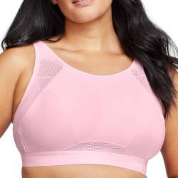 Große Größen Plusgröße Atmungsaktiver Mesh-Sport-BH ohne Bügel Nr. 1068, Pink, 105F von Glamorise