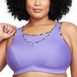 Große Größen Plusgröße Bustier Sport-BH mit bestem Halt ohne Bügel Nr. 1066, Lila, 90H von Glamorise