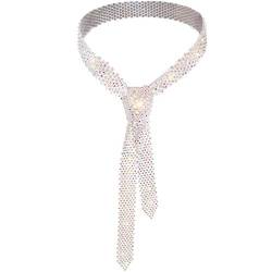 Glamorstar Strass-Krawatte Geschenk für Frauen, silber, Einheitsgröße von Glamorstar